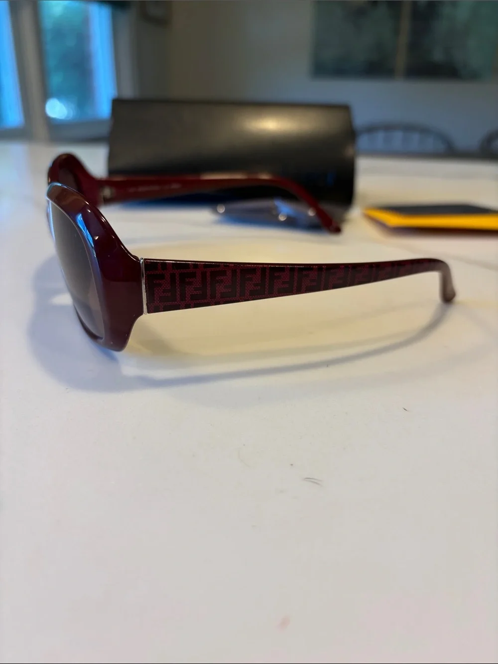 Fendi Women's Burgundy Oval Sunglasses